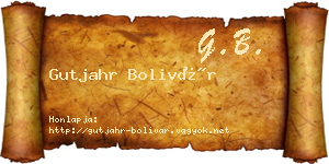Gutjahr Bolivár névjegykártya